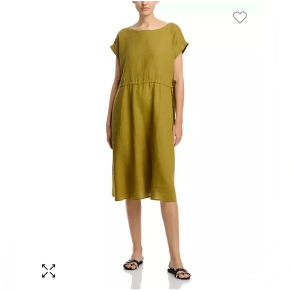 Eileen Fisher | Dresses | Eileen Fisher Linen Ballet Neck Cap Sleeve Dress  In Corin Size S Nwt | Poshmark